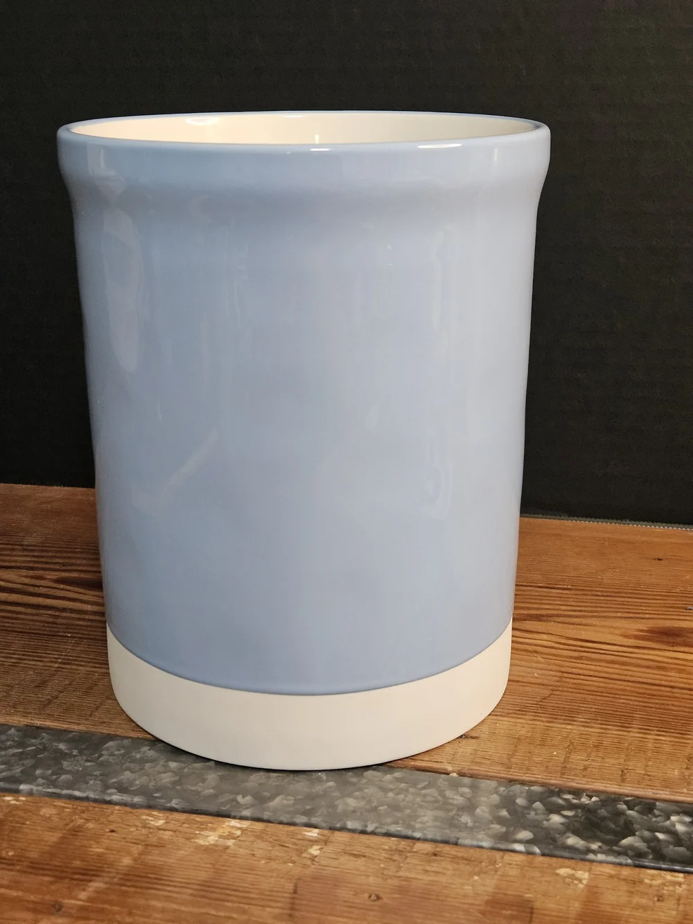 Rae Dunn Light Blue Ceramic Floral Utensil Holder